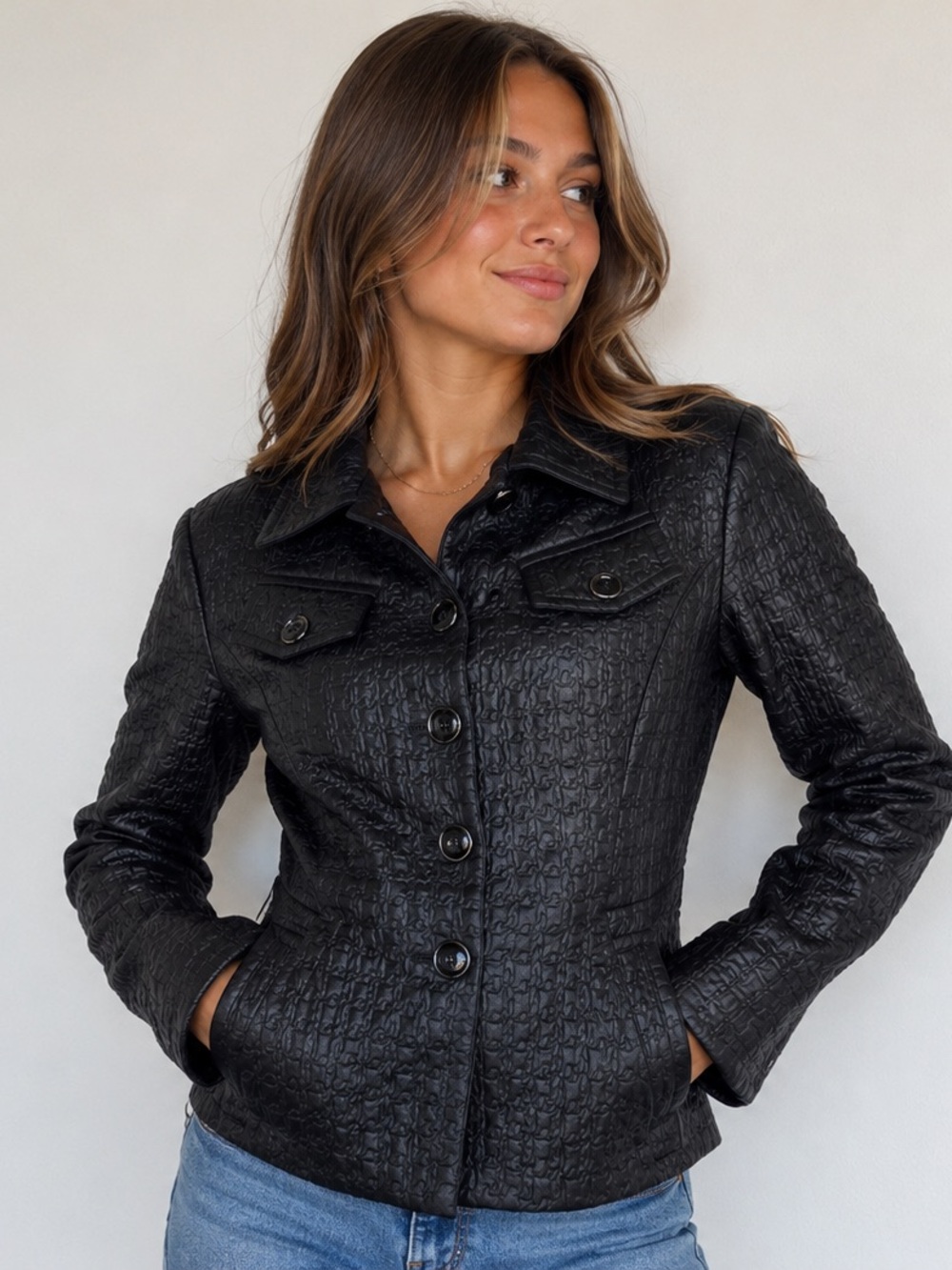 Carlisle women’s Size 4 Black Textured Blazer Jacket